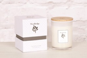 Above: Woodbridge soy candles are distributed by Aromatize.
