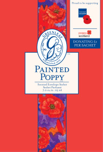 Above: Greenleaf’s limited edition Painted Poppy scented sachets, distributed by Heart of the Country.