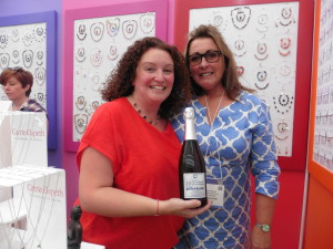 Above: “The jewel in my crown today!” Carrie Elspeth, founder and creative director of her eponymous jewellery company, said she would be looking forward to a glass of commemorative fizz. 