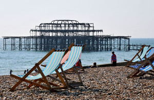 Above: The old West Pier site on Brighton beach.