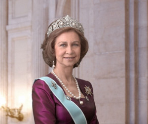 Above: Queen Sofia of Spain in full regalia.