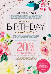 Above: The shop is making the most of its special birthday with 20% off for customers.