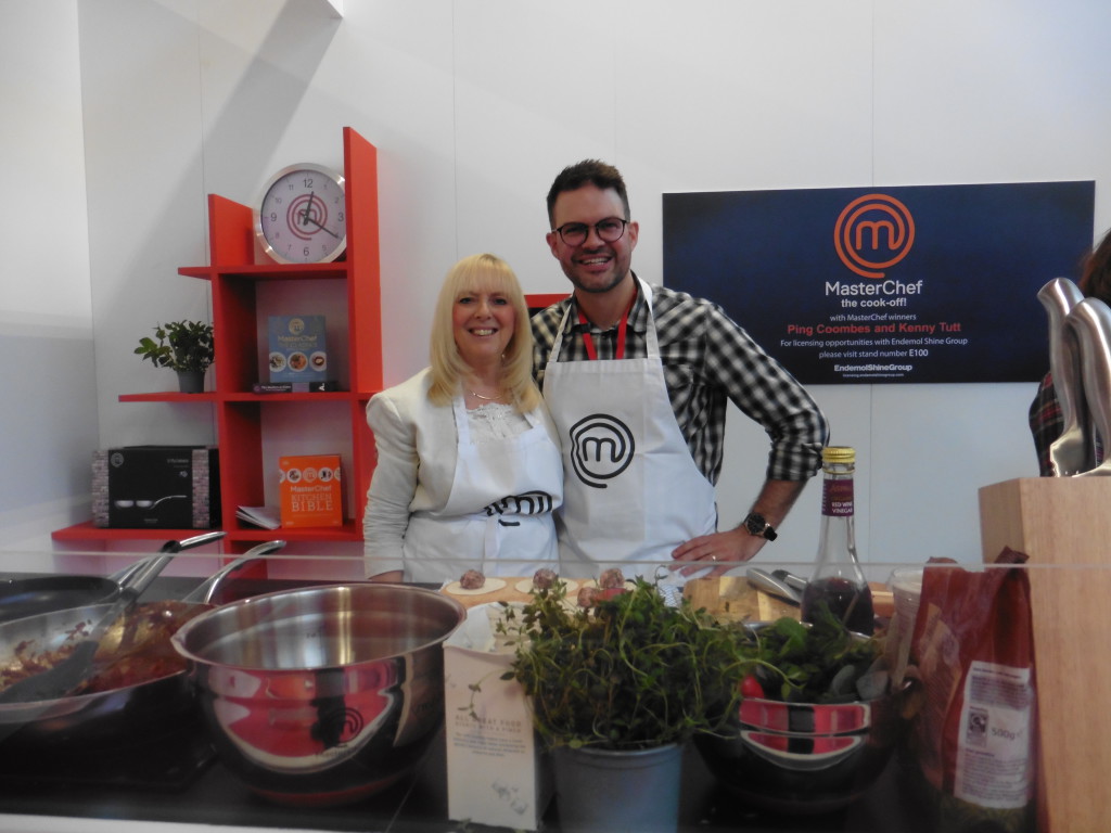 Above: Kenny Tutt with GiftandHome’s Sue Marks in the BLE Kitchen & Demo area this week.