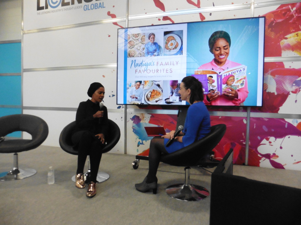 Above: Nadiya Hussain in conversation with Jessica Blue, SVP, Global Licensing Group.