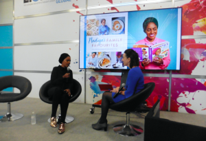  Above: Nadiya Hussain and Jessica Blue, SVP, Global Licensing Group, at Brand Licensing Europe’s (BLE) Q & A last month.