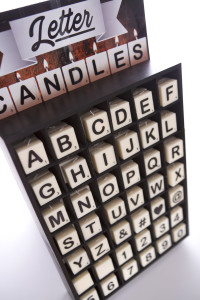 Above: Letter candles from Boxer Gifts.