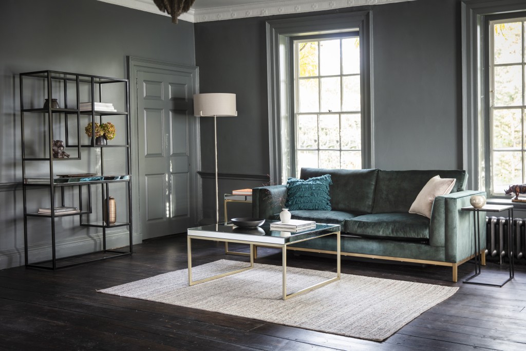 Above: Gallery Direct’s Treyford sofa, from the company’s new SS19 collection, is shown with a selection from the Pippard collection which includes a new display unit.