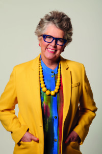 Above: Prue admits to loving bright colours, big jewellery and colourful glasses.