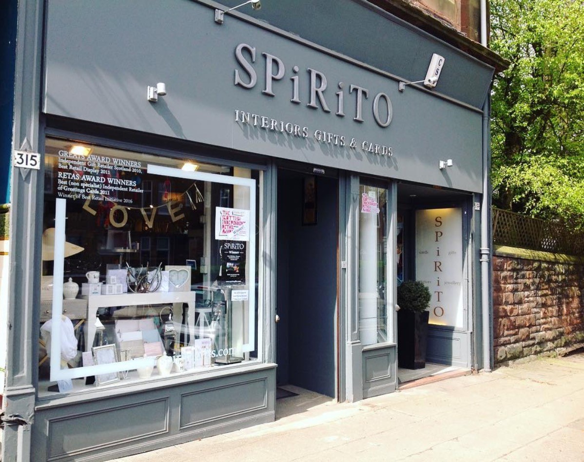 Above: Award winning gift shop Spirito, Glasgow.