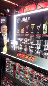 Above: Riedel’s Steve McGraw with Riedel’s new Bar range.
