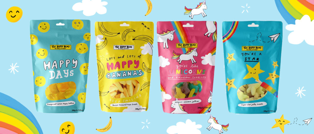 Above: Happy News Crème D’Or Sharing bags.
