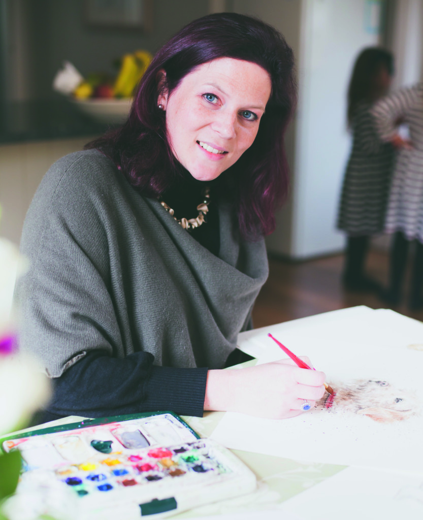 Above: Hannah Dale, founder and creative supremo of Wrendale Design, is show in her studio.