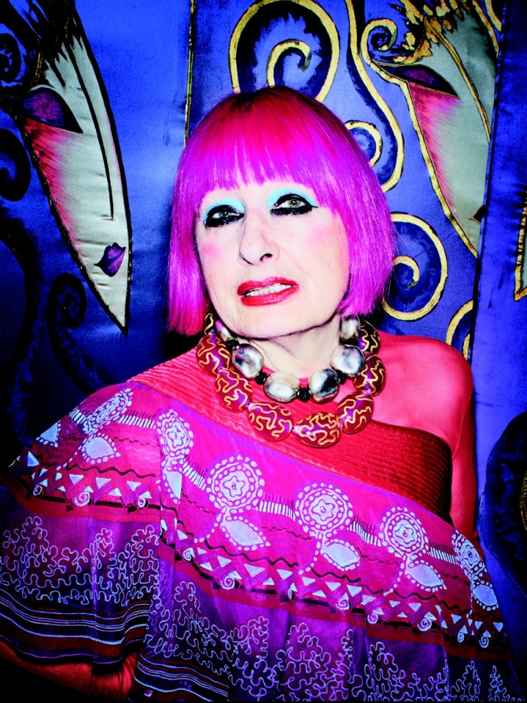 Top: Zandra Rhodes will be making a personal appearance on the Museums & Galleries stand on Wednesday June 5.