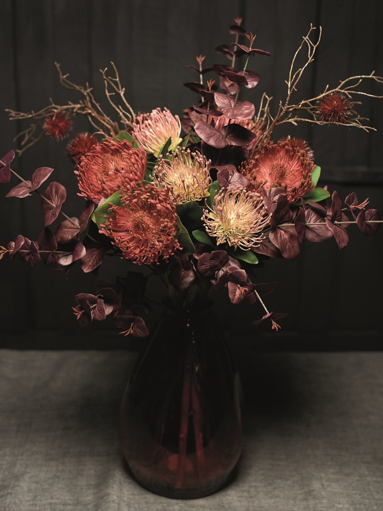 Above: Proteas faux flowers.