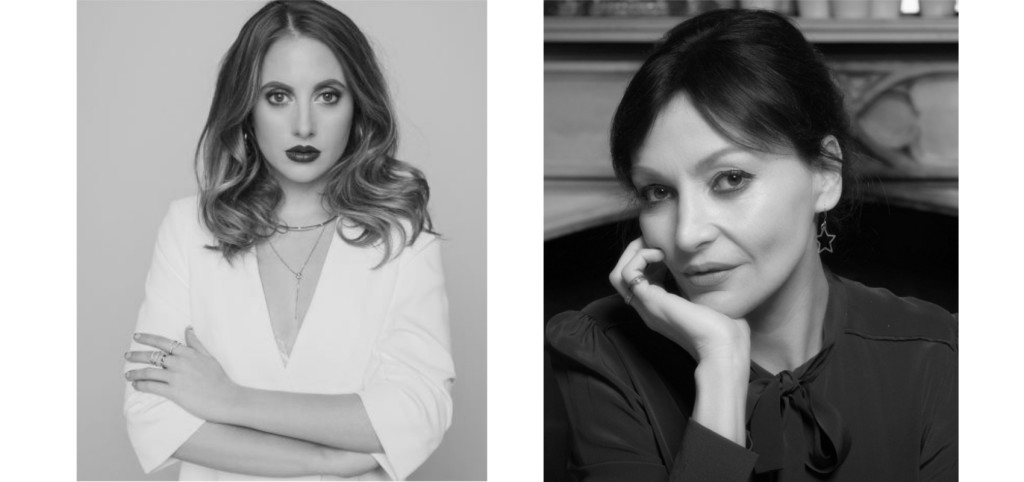 Above: Rosie Fortescue (left) and Pearl Lowe.