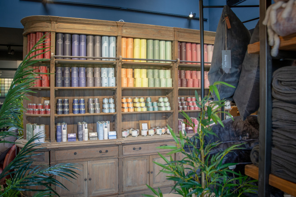 Above: Visitors can pick up a tin of Farrow & Ball paint while shopping at the store.
