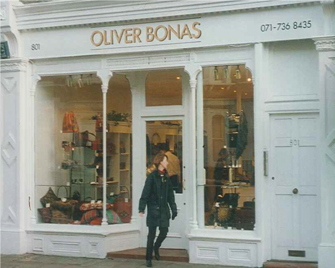 Above: The first Oliver Bonas shop was opening in Fulham in 1993.