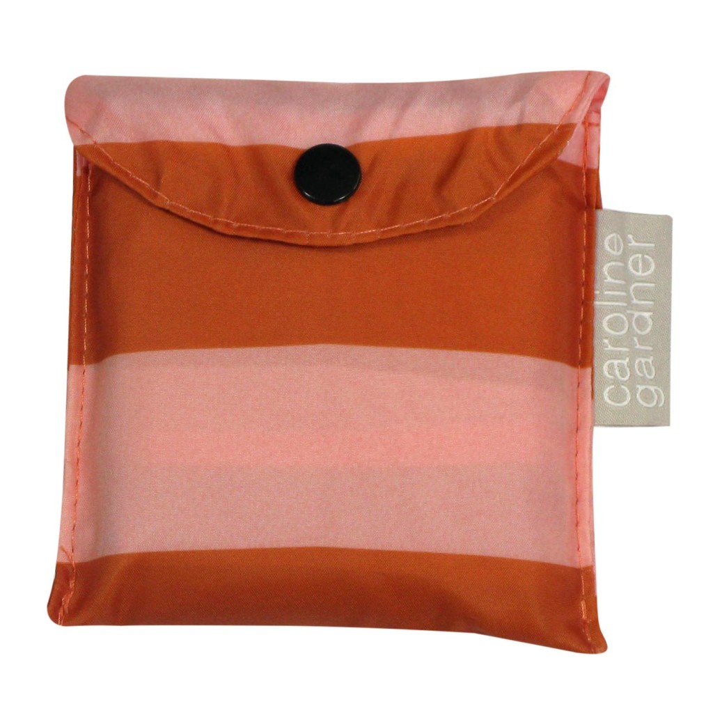 Above: A Caroline Gardner fundraising striped pouch bag, made from recycled plastic bottles, that can be bought at Waitrose.