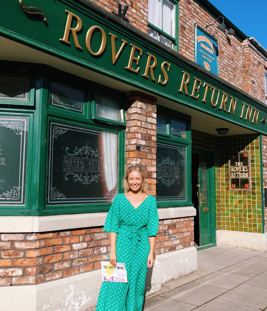 Above: Emily was thrilled to be on the Corrie set!