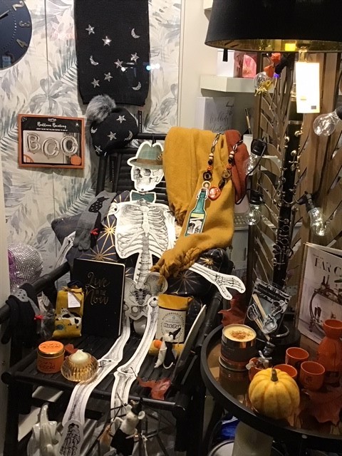 Above: Spirito has made the most of Halloween with themed displays and products in complementary Autumnal colours.
