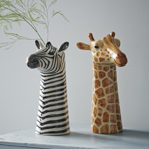 Above: Quail giraffe and zebra vases.