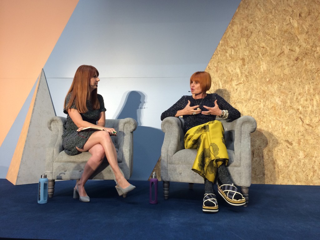 Above: On stage at Autumn Fair, Mary Portas was interviewed by Ashley Armstrong, retail editor of The Times.