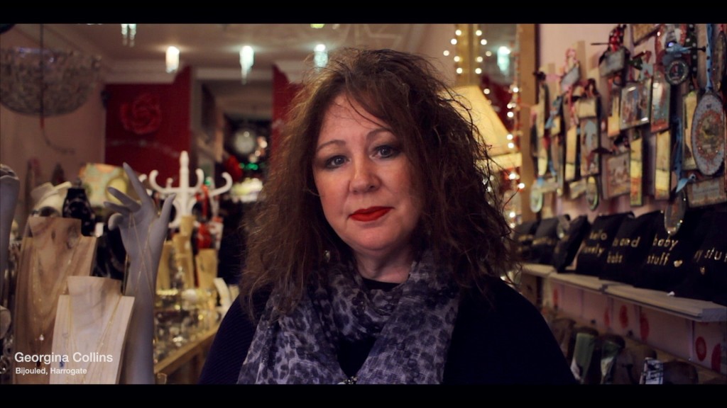 Above: Georgina Collins, owner of Bijouled in Harrogate, appears in the film.
