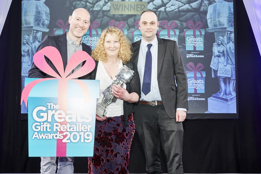 Above: David Cree, (right), sales manager at Joe Davies, presented Judy Evans, owner of Williams of Audlem with a Greats trophy as winner of the North and Northern Ireland category.