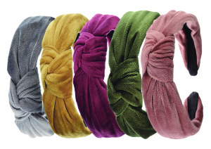 Above: Velvet hairbands from Hot Tomato.