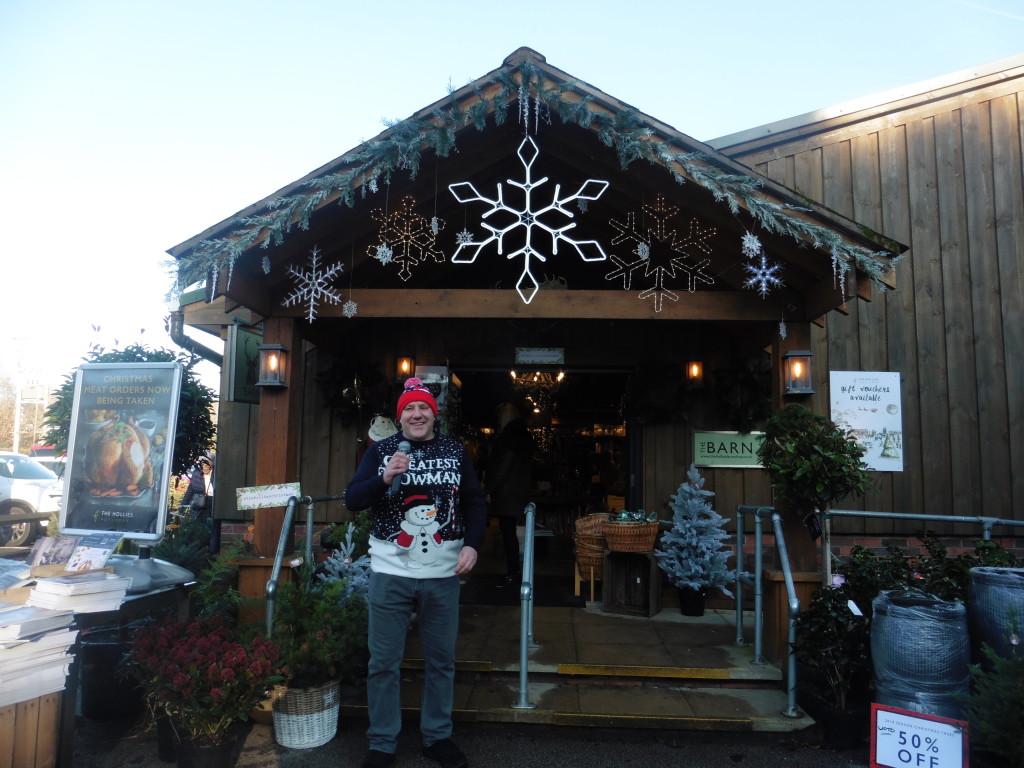 Above: A singer greeted visitors to the A Taste of Christmas event.