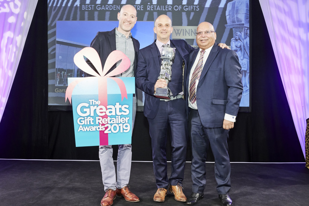 Above: Last year, Ian Richardson, managing director of Garsons garden centres was presented with a Greats trophy by John Athwal OBE, managing director of Premier Decorations, sponsors of the Best Garden Centre category.