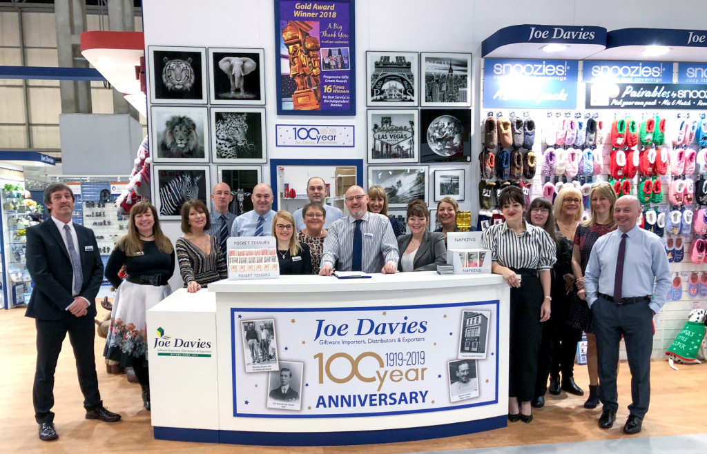Above: The Joe Davies team are shown at Spring Fair 2019 where the company celebrated its centenary.
