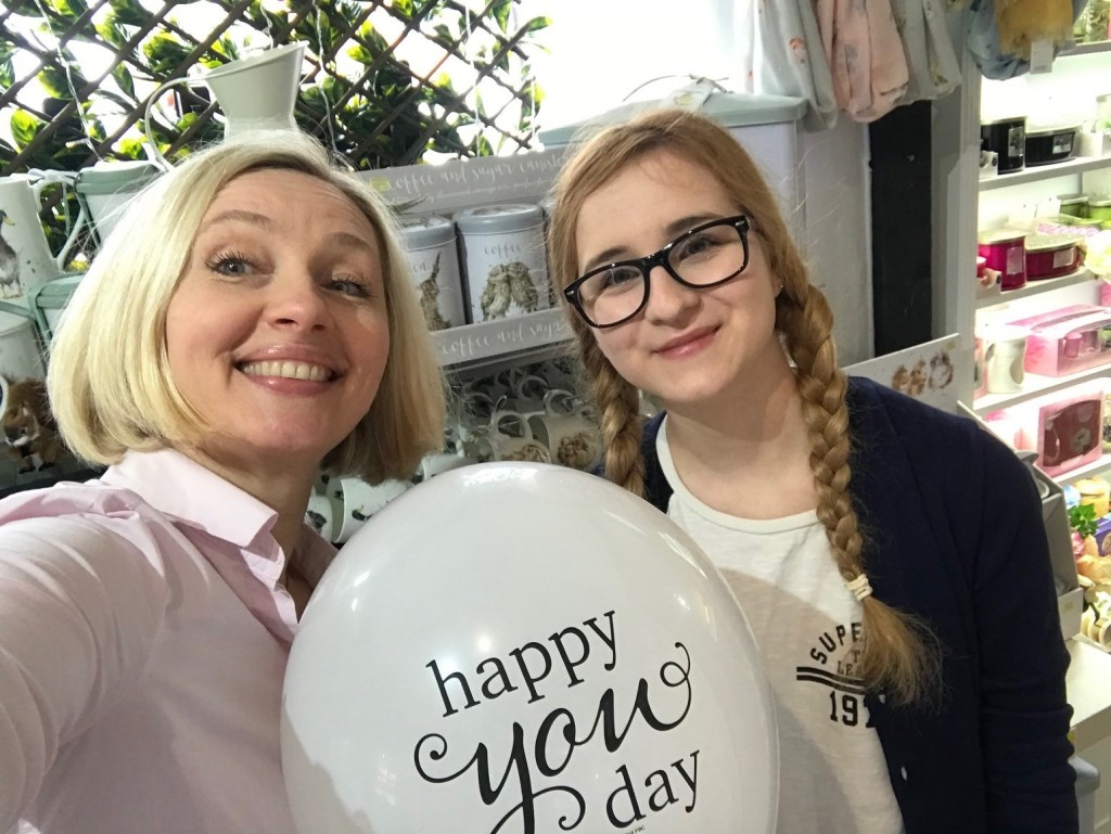 Aga with assistant shop manager Paula Zielinska in happier times.