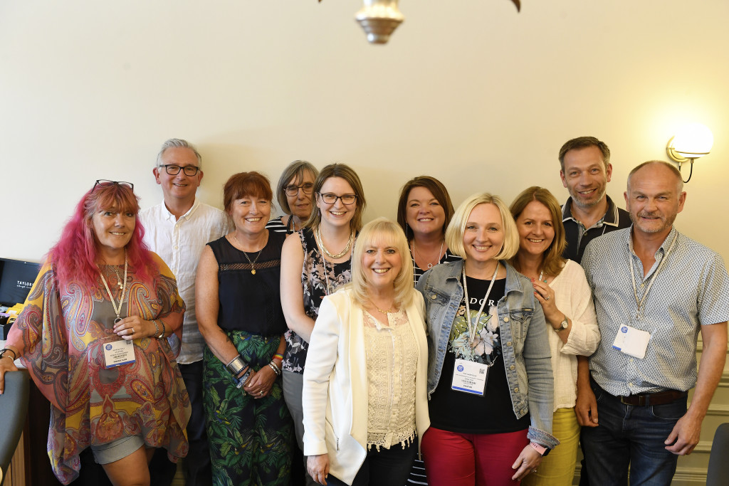 Above: Sue Marks (centre, front) is shown with 2019’s ‘round tablers’ at the Majestic hotel in Harrogate.