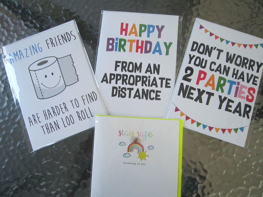 Above: ‘Lockdown’ themed greeting cards.