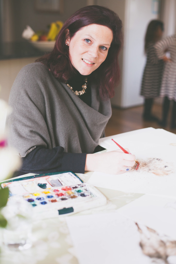 Above: Wrendale Designs’ Hannah Dale at work in her studio.