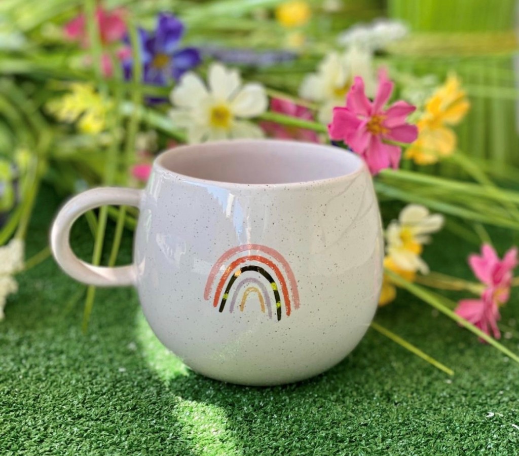 Above: A rainbow themed mug from Widdop and Co.