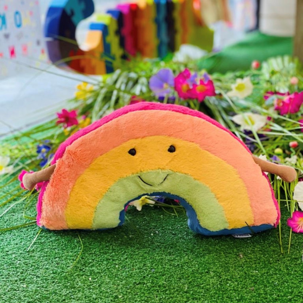Above: Jellycat rainbow themed plush.