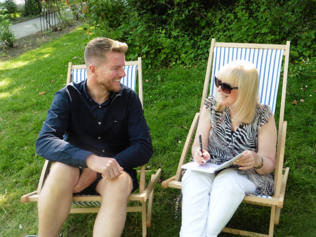 Above: Sean Camm of retailer The Hollies in Little Budworth, took time out to chat to Progressive Gifts & Home/GiftsandHome.net’s editor Sue Marks at Home & Gift, Harrogate, in 2019.