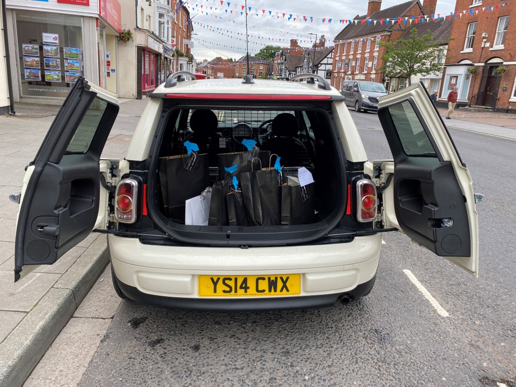 Above; The Number 45 van has been busy taking gift purchases to customers.
