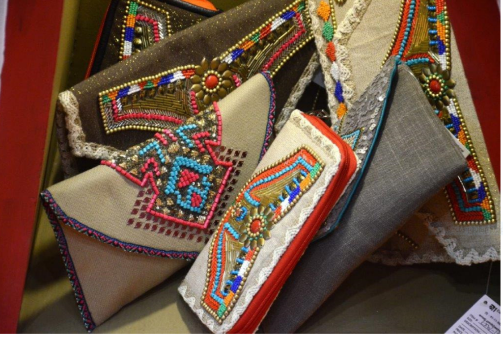Above: Handmade, handcrafted beaded bags.