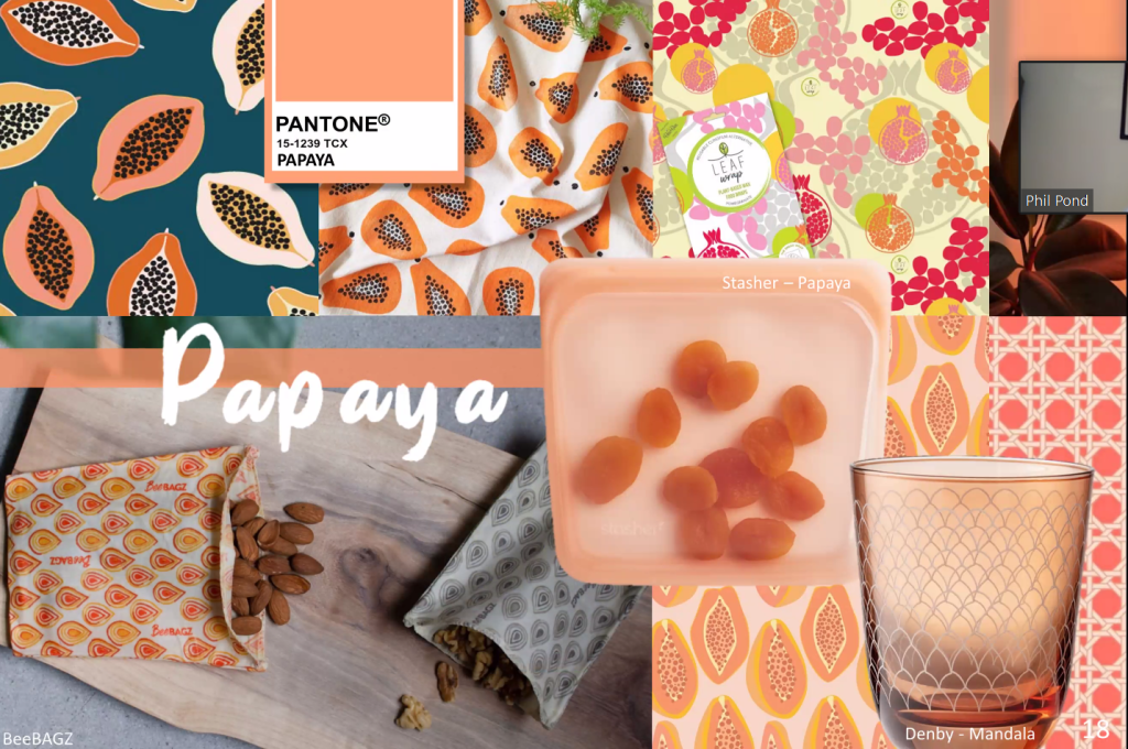 Above: Papaya and terracotta are two of the other colour palettes that will be big news for Spring.