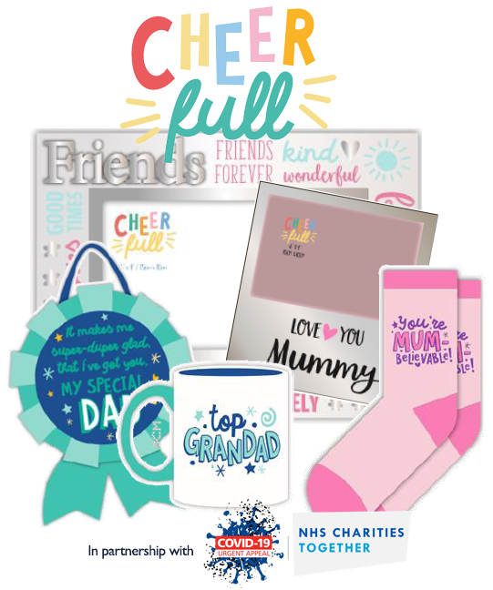 Above: The Cheerfull range, which is to help raise funds for NHS Charities Together will include hand santisers with sentiments on.