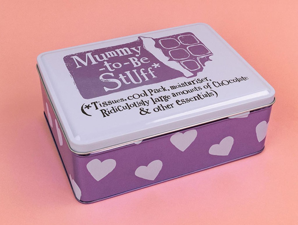 Above: A Mummy-To-Be tin from the Brightside range.