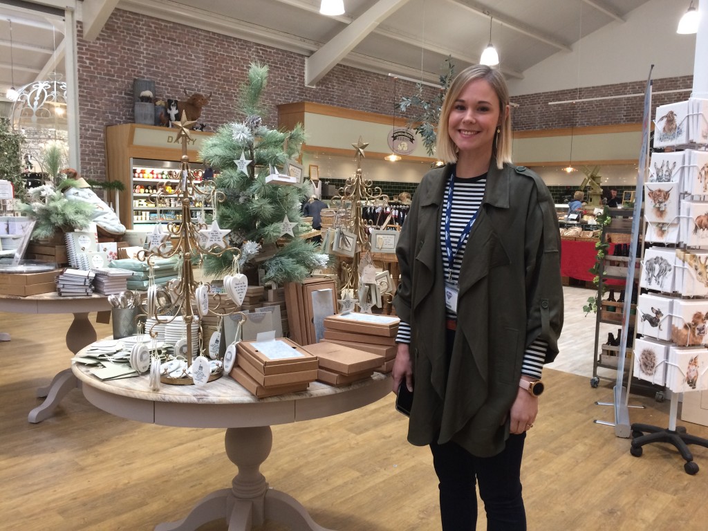 Above: Blue Diamond’s Angie Goosen is shown at the garden centre’s East Bridgford outlet.