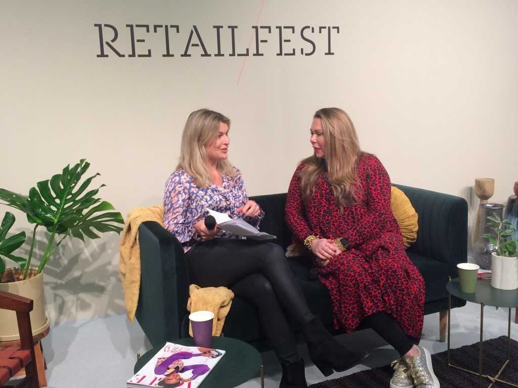 Above: Holly Tucker, (right), co-founder of Notonthehighstreet and founder of Holly & Co, will be among the speakers at Top Drawer On Demand. Holly is shown at RetailFest in January.