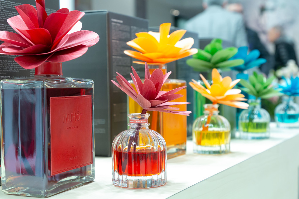 Above: Home fragrancing will play a central role at HOMI. Shown are reed diffusers from Muha.