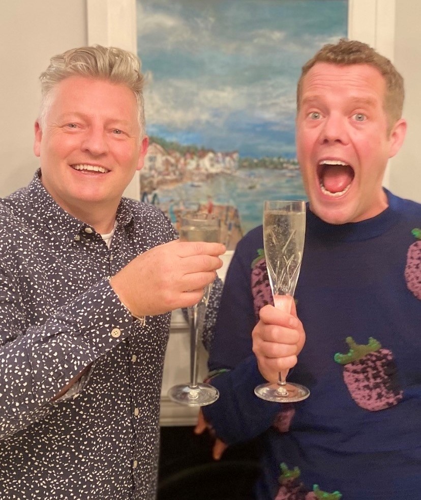 Above: David Lorimer and Keiron Cockley, co-owners of Brocante in Cornwall, roared with delight when they heard the shop’s name announced.