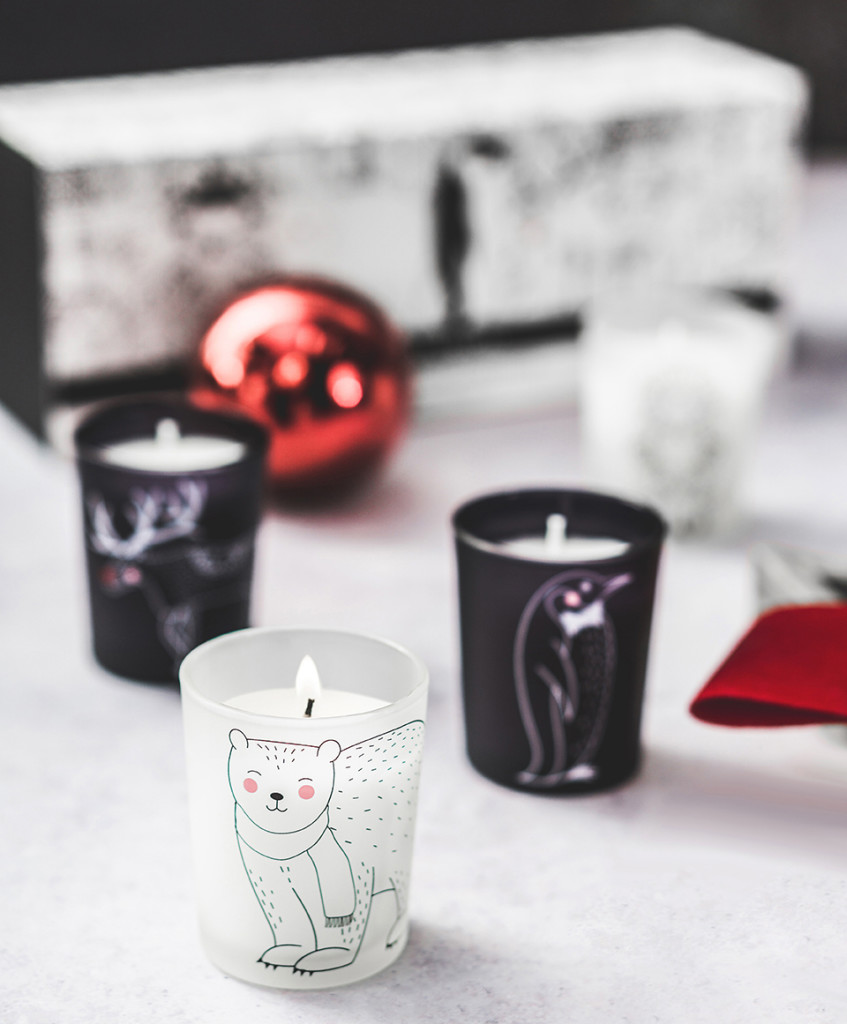 Above: Baby It’s Cold Outside votive gift set.