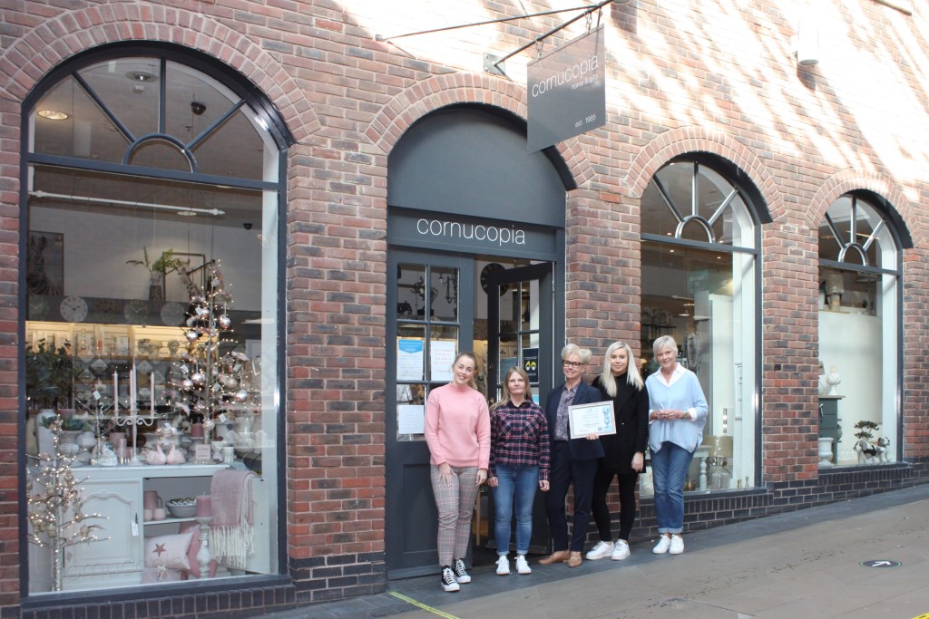 Above: The Cornucopia team proudly show off their Greats Awards 2020 certificate as winners of the Best Display category.